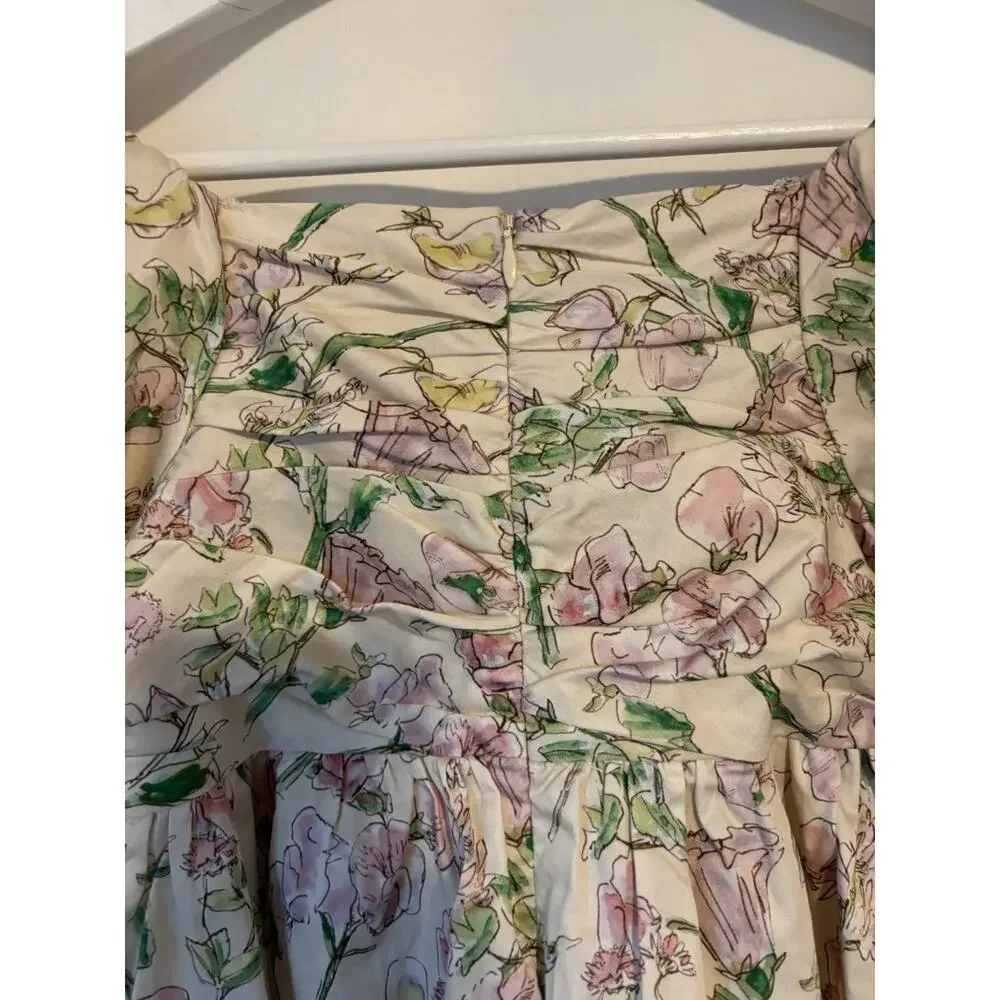 Gingersnaps Dress 10Y Floral Mini Aline Short Puff Sleeve Square Neck